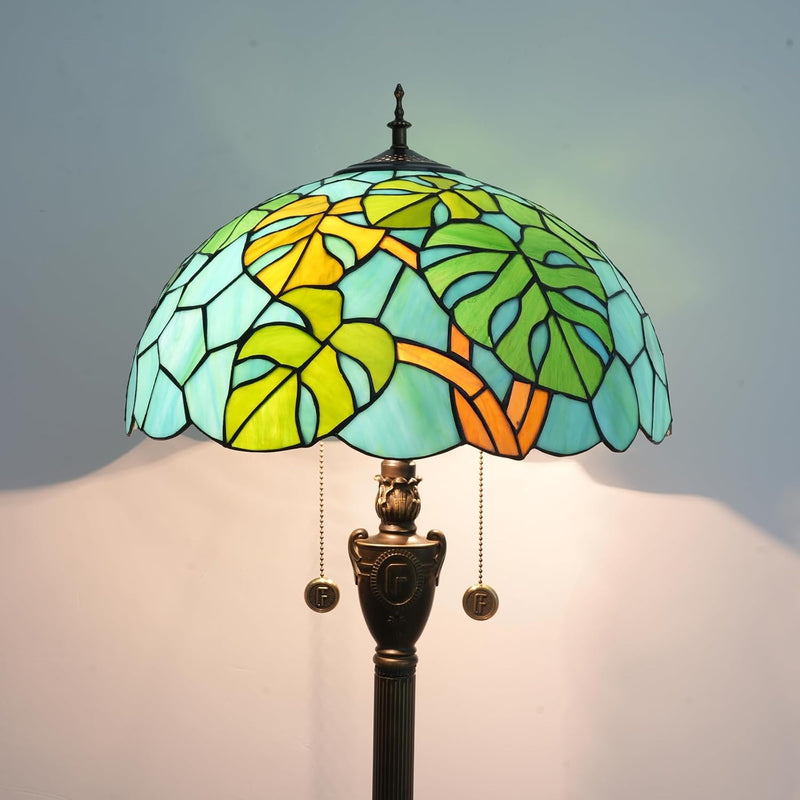 Tiffany Floor Lamp Monstera Deliciosa‌ Stained Glass