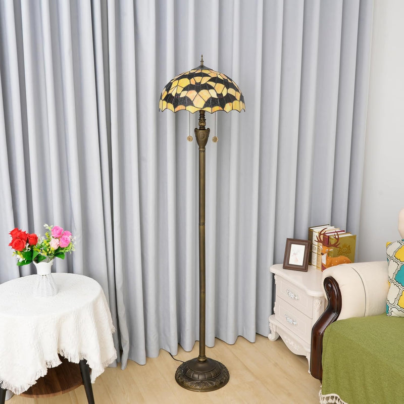 Tiffany Floor Lamp Monstera Deliciosa‌ Stained Glass