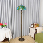Tiffany Floor Lamp Monstera Deliciosa‌ Stained Glass