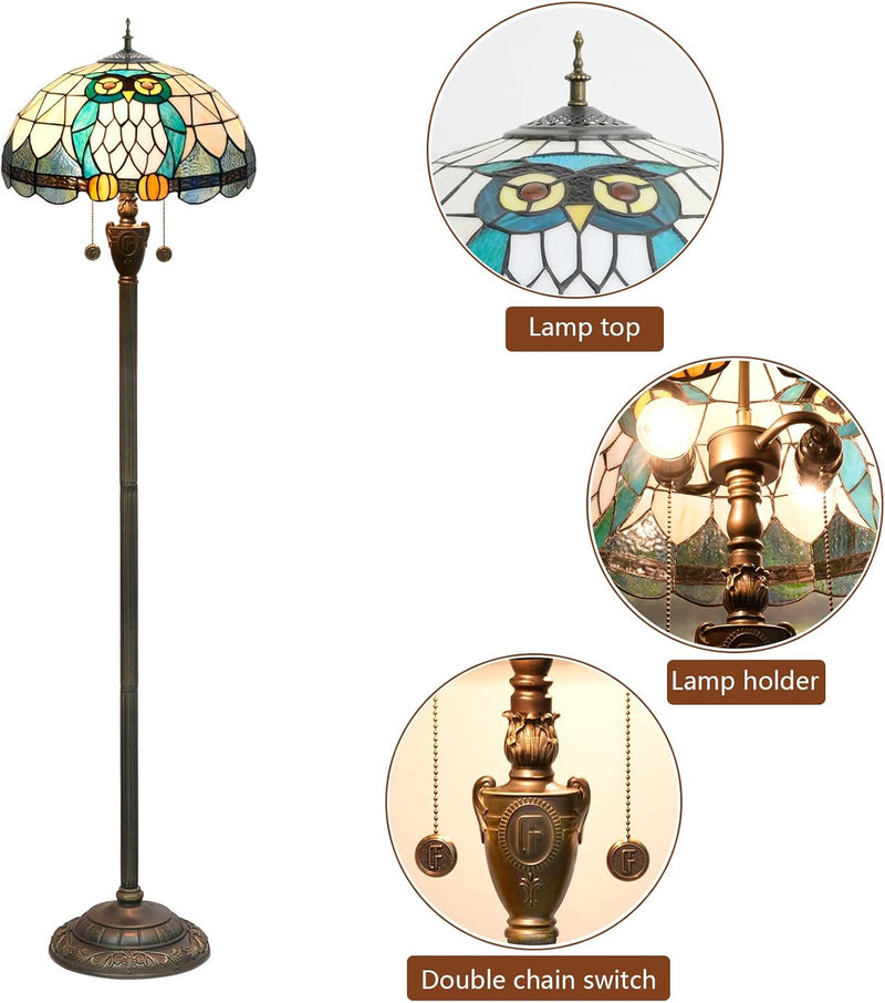 Tiffany Floor Lamp Monstera Deliciosa‌ Stained Glass