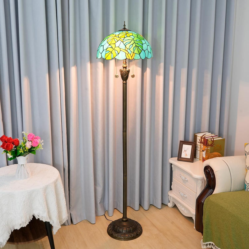 Tiffany Floor Lamp Monstera Deliciosa‌ Stained Glass