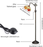 Tiffany Floor Lamp Rose Flower Stained Glass