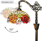 Tiffany Floor Lamp Rose Flower Stained Glass