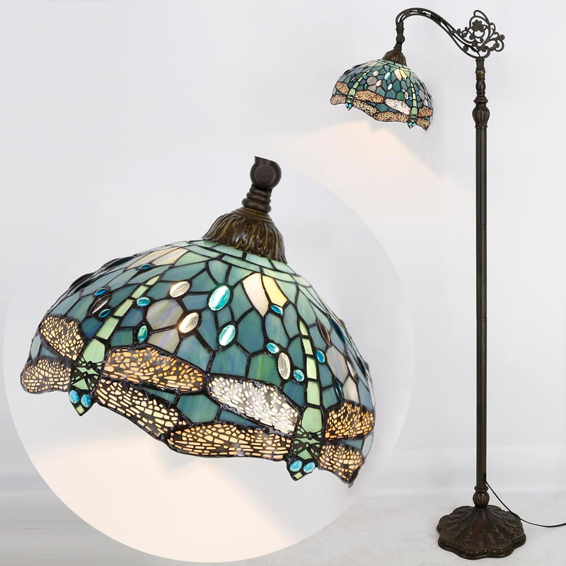 Tiffany Floor Lamp Sea Stained Glass Dragonfly Style