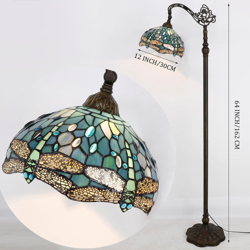 Tiffany Floor Lamp Sea Stained Glass Dragonfly Style