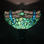 Tiffany Floor Lamp Stained Glass 12x12x70 Inch Amber