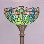 Tiffany Floor Lamp Stained Glass 12x12x70 Inch Amber