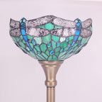Tiffany Floor Lamp Stained Glass 12x12x70 Inch Amber