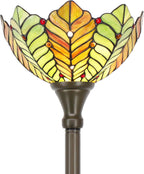 Tiffany Floor Lamp Stained Glass 12x12x70 Inch Amber