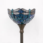 Tiffany Floor Lamp Stained Glass 12x12x70 Inch Amber