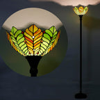 Tiffany Floor Lamp Stained Glass 12x12x70 Inch Amber