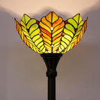 Tiffany Floor Lamp Stained Glass 12x12x70 Inch Amber