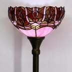 Tiffany Floor Lamp Stained Glass 12x12x70 Inch Amber