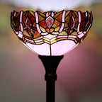 Tiffany Floor Lamp Stained Glass 12x12x70 Inch Amber