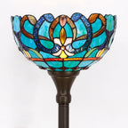 Tiffany Floor Lamp Stained Glass 12x12x70 Inch Amber