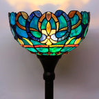 Tiffany Floor Lamp Stained Glass 12x12x70 Inch Amber