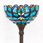 Tiffany Floor Lamp Stained Glass 12x12x70 Inch Amber