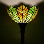 Tiffany Floor Lamp Stained Glass 12x12x70 Inch Amber