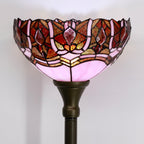 Tiffany Floor Lamp Stained Glass 12x12x70 Inch Amber