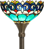 Tiffany Floor Lamp Stained Glass 12x12x70 Inch Amber