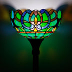 Tiffany Floor Lamp Stained Glass 12x12x70 Inch Amber
