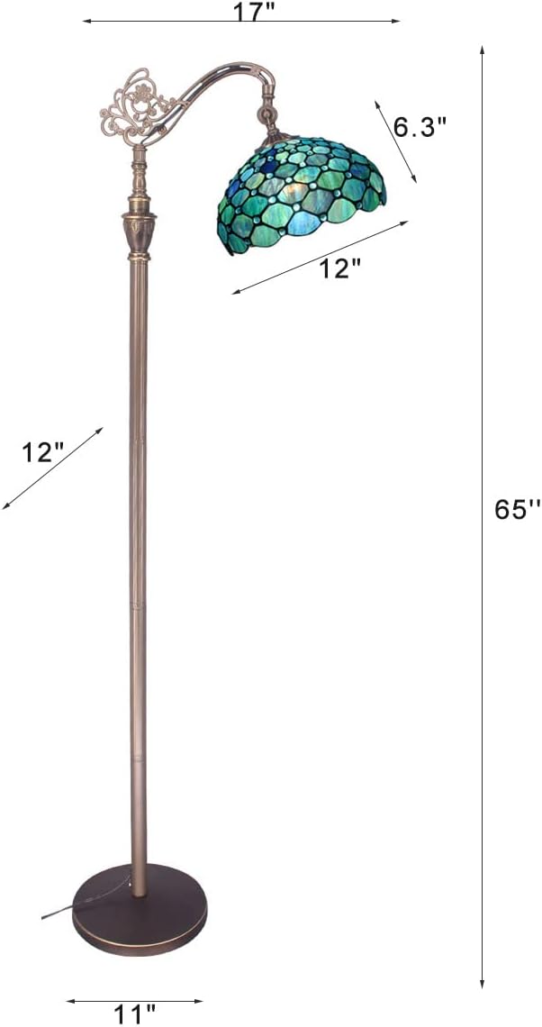 Tiffany Floor Lamp Stained Glass 18.88x12x67 Inch Dragonfly
