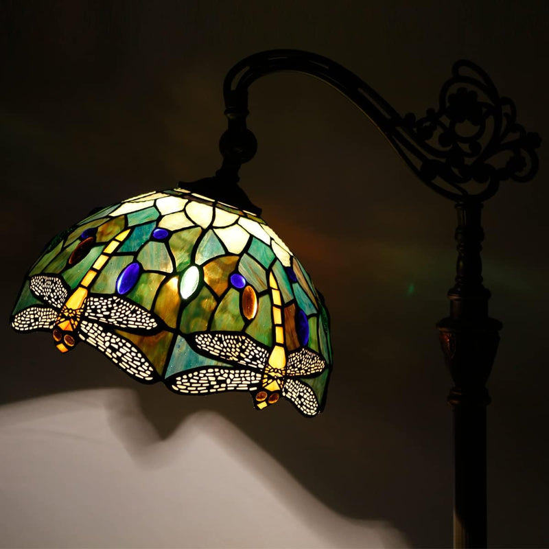 Tiffany Floor Lamp Stained Glass 18.88x12x67 Inch Dragonfly