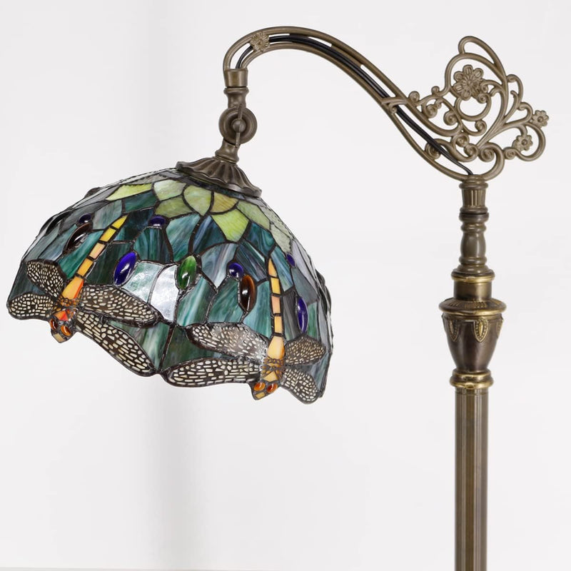 Tiffany Floor Lamp Stained Glass 18.88x12x67 Inch Dragonfly