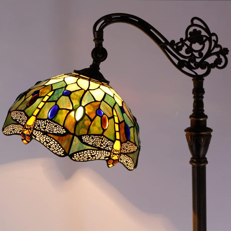 Tiffany Floor Lamp Stained Glass 18.88x12x67 Inch Dragonfly