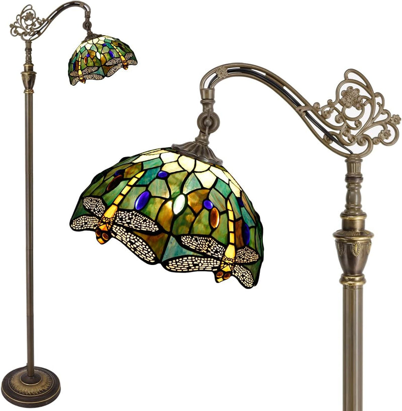 Tiffany Floor Lamp Stained Glass 18.88x12x67 Inch Dragonfly