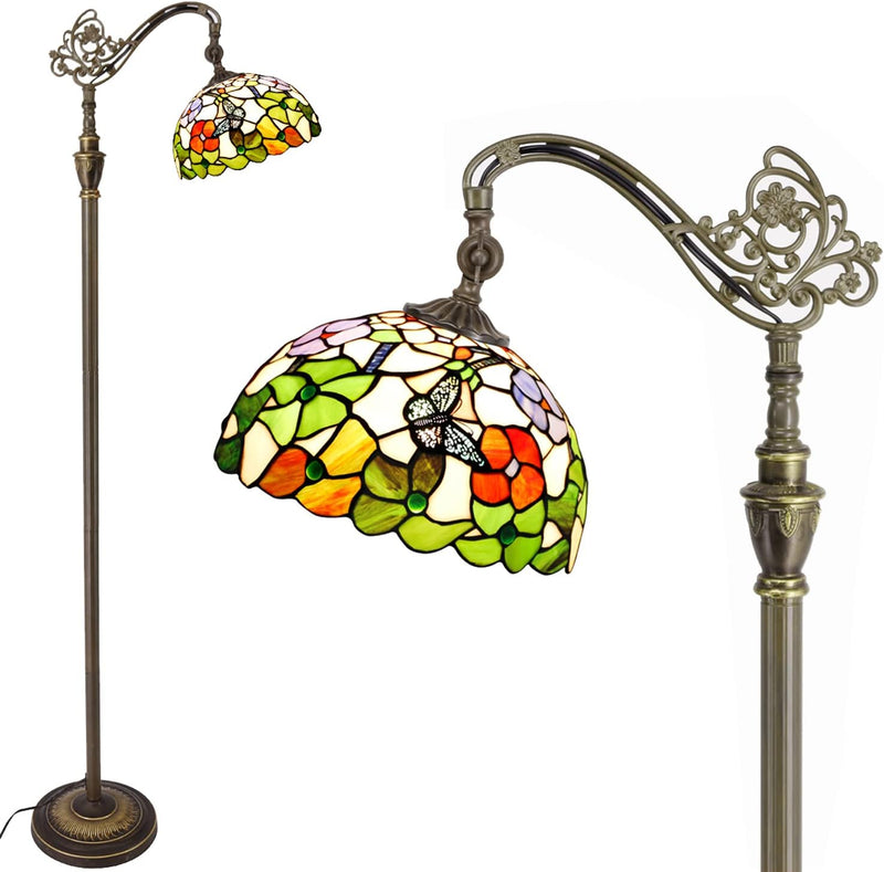 Tiffany Floor Lamp Stained Glass 18.88x12x67 Inch Dragonfly