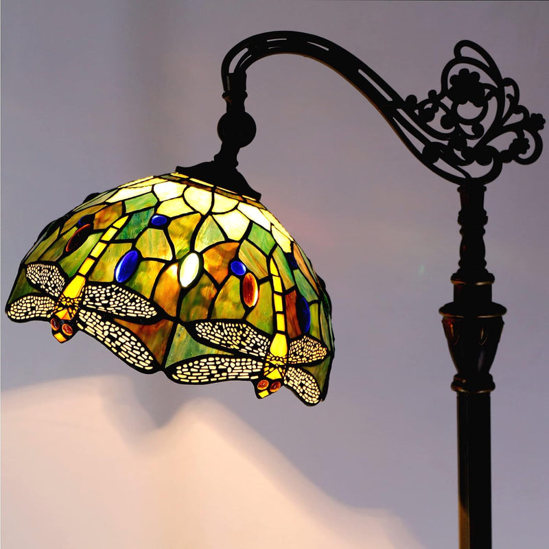 Tiffany Floor Lamp Stained Glass 18.88x12x67 Inch Dragonfly