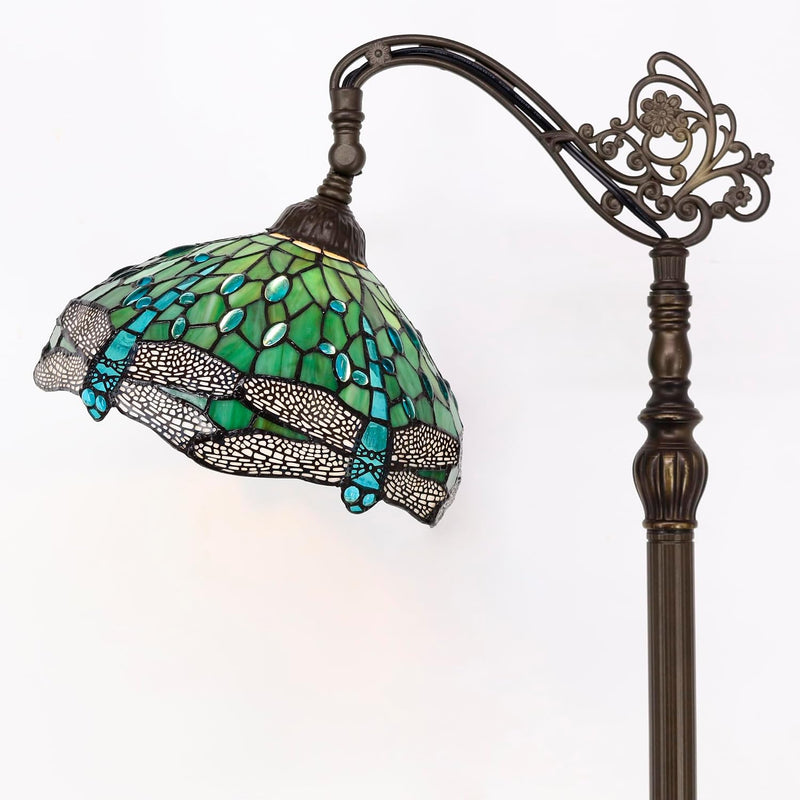 Tiffany Floor Lamp Stained Glass 18.88x12x67 Inch Dragonfly