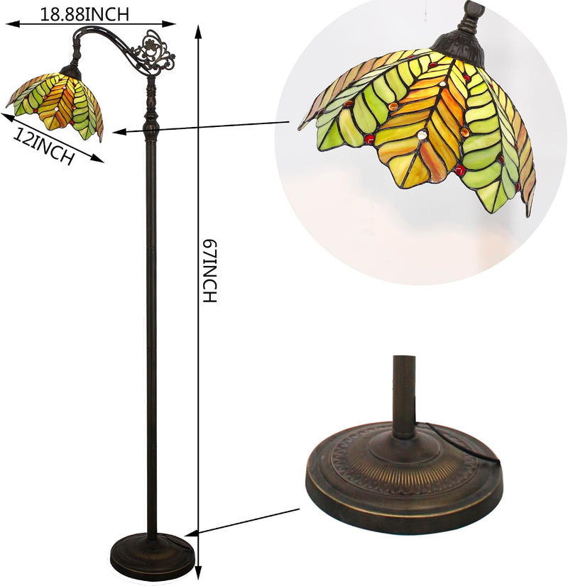 Tiffany Floor Lamp Stained Glass 18.88x12x67 Inch Dragonfly