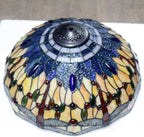 Tiffany Floor Lamp Stained Glass Crystal Bead Dragonfly