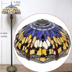 Tiffany Floor Lamp Stained Glass Crystal Bead Dragonfly