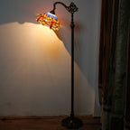 Tiffany Floor Lamp Stained Glass Dragonfly Arched