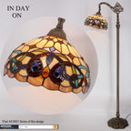 Tiffany Floor Lamp Stained Glass Serenity Victorian Arched