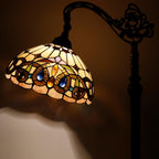 Tiffany Floor Lamp Stained Glass Serenity Victorian Arched