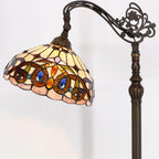 Tiffany Floor Lamp Stained Glass Serenity Victorian Arched