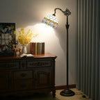 Tiffany Floor Lamp Tulip Stained Glass Gooseneck Light