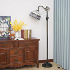 Tiffany Floor Lamp Tulip Stained Glass Gooseneck Light