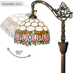 Tiffany Floor Lamp Tulip Stained Glass Gooseneck Light