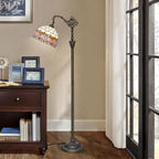 Tiffany Floor Lamp Tulip Stained Glass Gooseneck Light