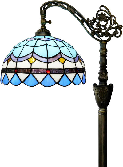 Tiffany Floor Lamp with Angle Adjustable Stained Glass