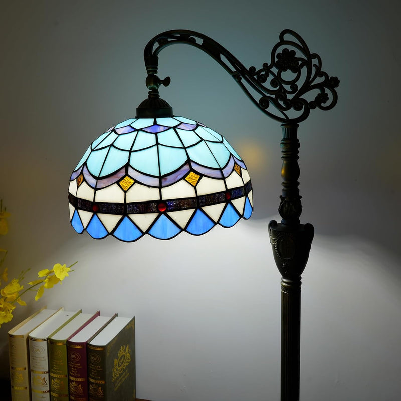 Tiffany Floor Lamp Vintage Standing Dragonfly Stained Glass