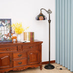 Tiffany Floor Lamp Vintage Standing Rose Flowers Style