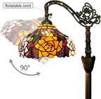 Tiffany Floor Lamp Vintage Standing Rose Flowers Style