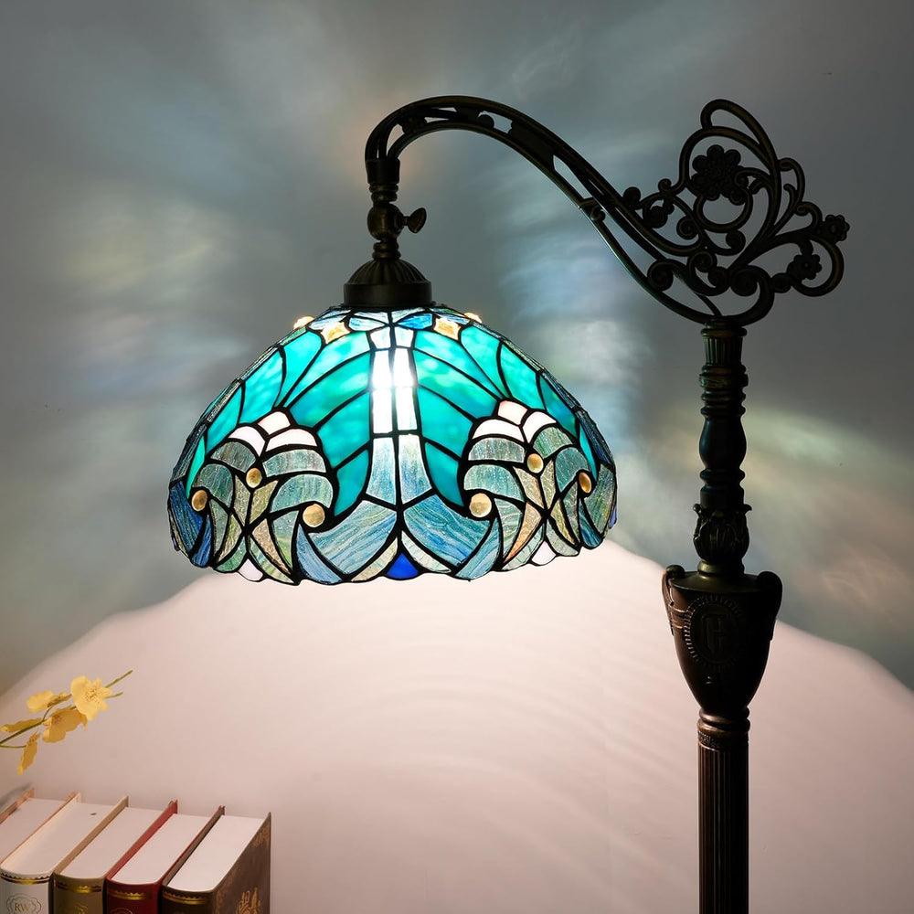 Tiffany Floor Lamp Vintage Standing Stained Glass Light