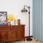 Tiffany Floor Lamp Vintage Standing Tulip Style Stained